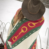In 2 Green Eco Striped Horse Bit Throw